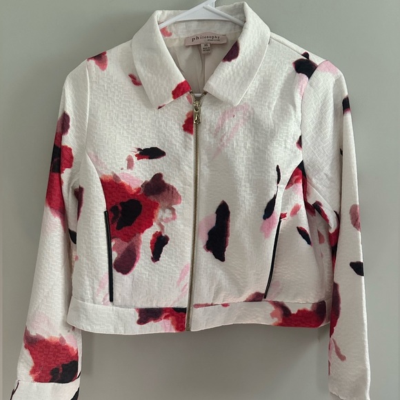 Philosophy Pink and White Blazer Elegant Suit Jacket - Picture 1 of 4